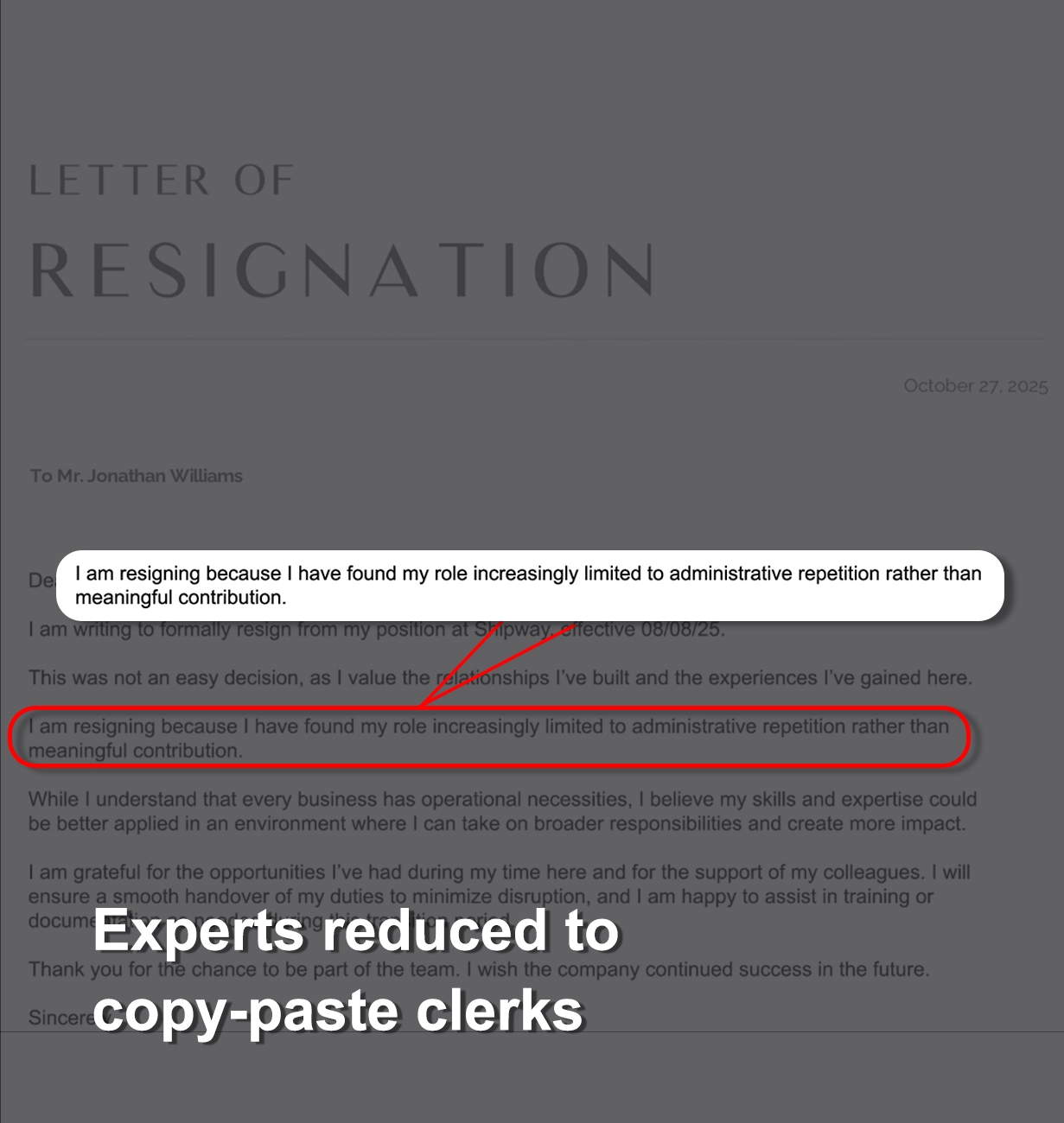 Talent stuck in admin 